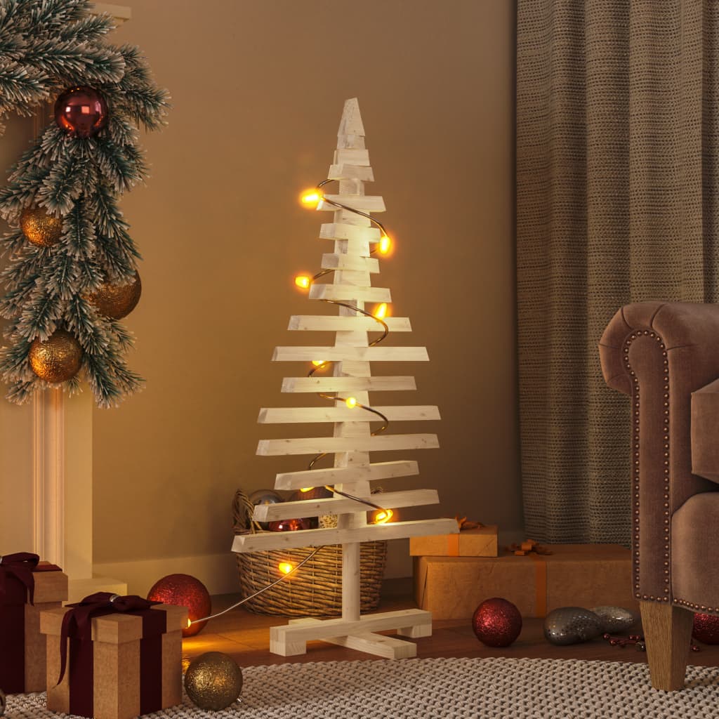 Wooden Christmas Tree for Decoration 90 cm Solid Wood Pine