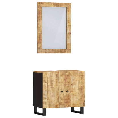 2 Piece Bathroom Furniture Set Solid Wood Mango