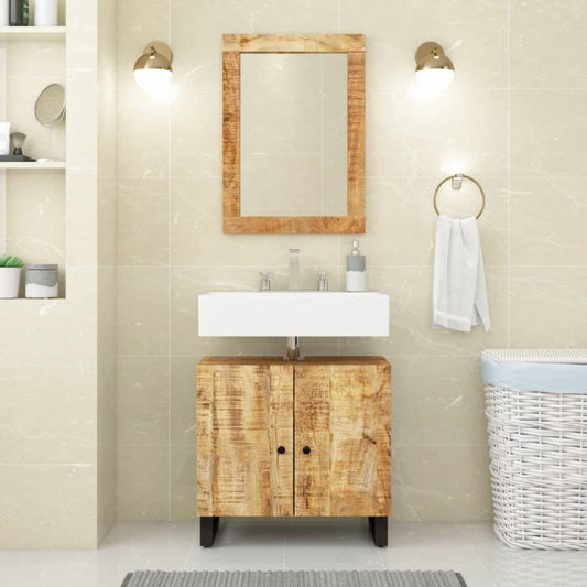 2 Piece Bathroom Furniture Set Solid Wood Mango