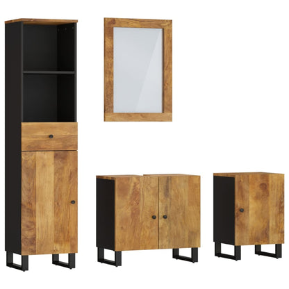 4 Piece Bathroom Furniture Set Solid Wood Mango