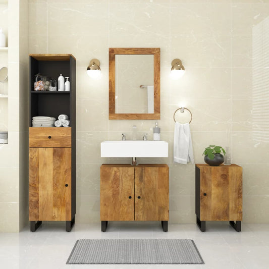 4 Piece Bathroom Furniture Set Solid Wood Mango