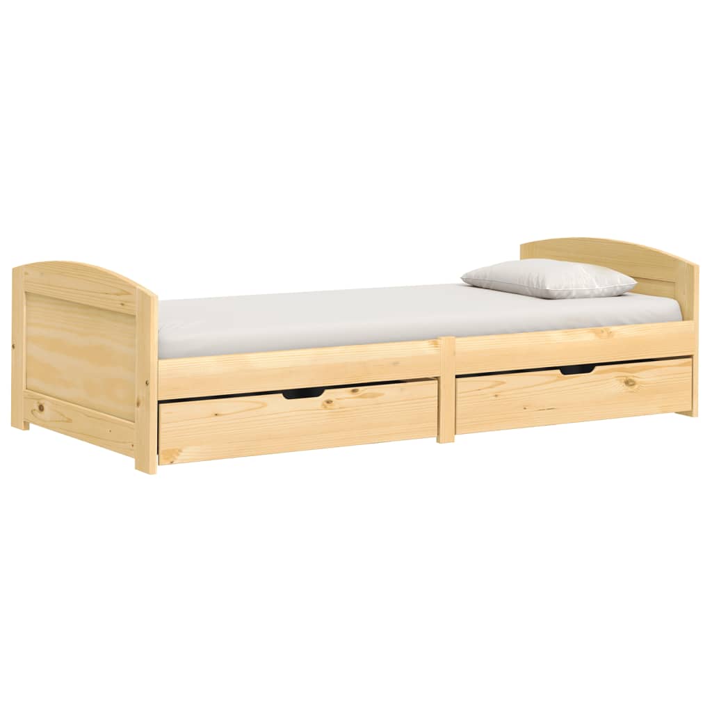 Day Bed with 2 Drawers IRUN 90x200 cm Solid Wood Pine