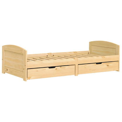 Day Bed with 2 Drawers IRUN 90x200 cm Solid Wood Pine