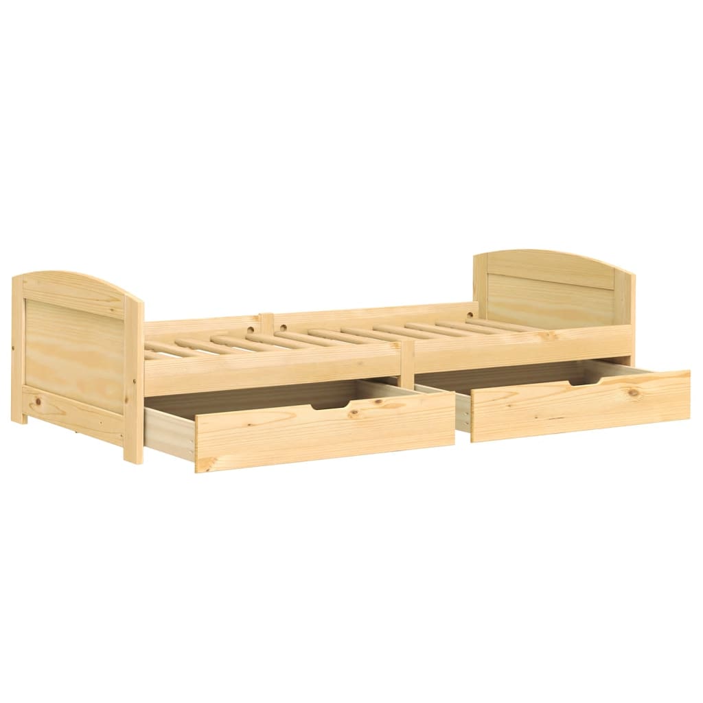 Day Bed with 2 Drawers IRUN 90x200 cm Solid Wood Pine