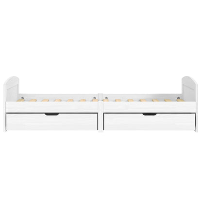 Day Bed with 2 Drawers IRUN White 90x200 cm Solid Wood Pine