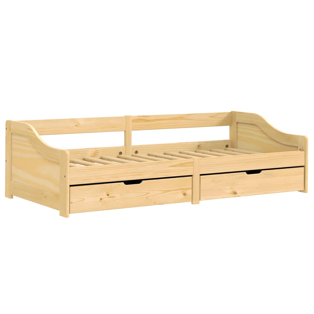 Day Bed with 2 Drawers IRUN 90x200 cm Solid Wood Pine