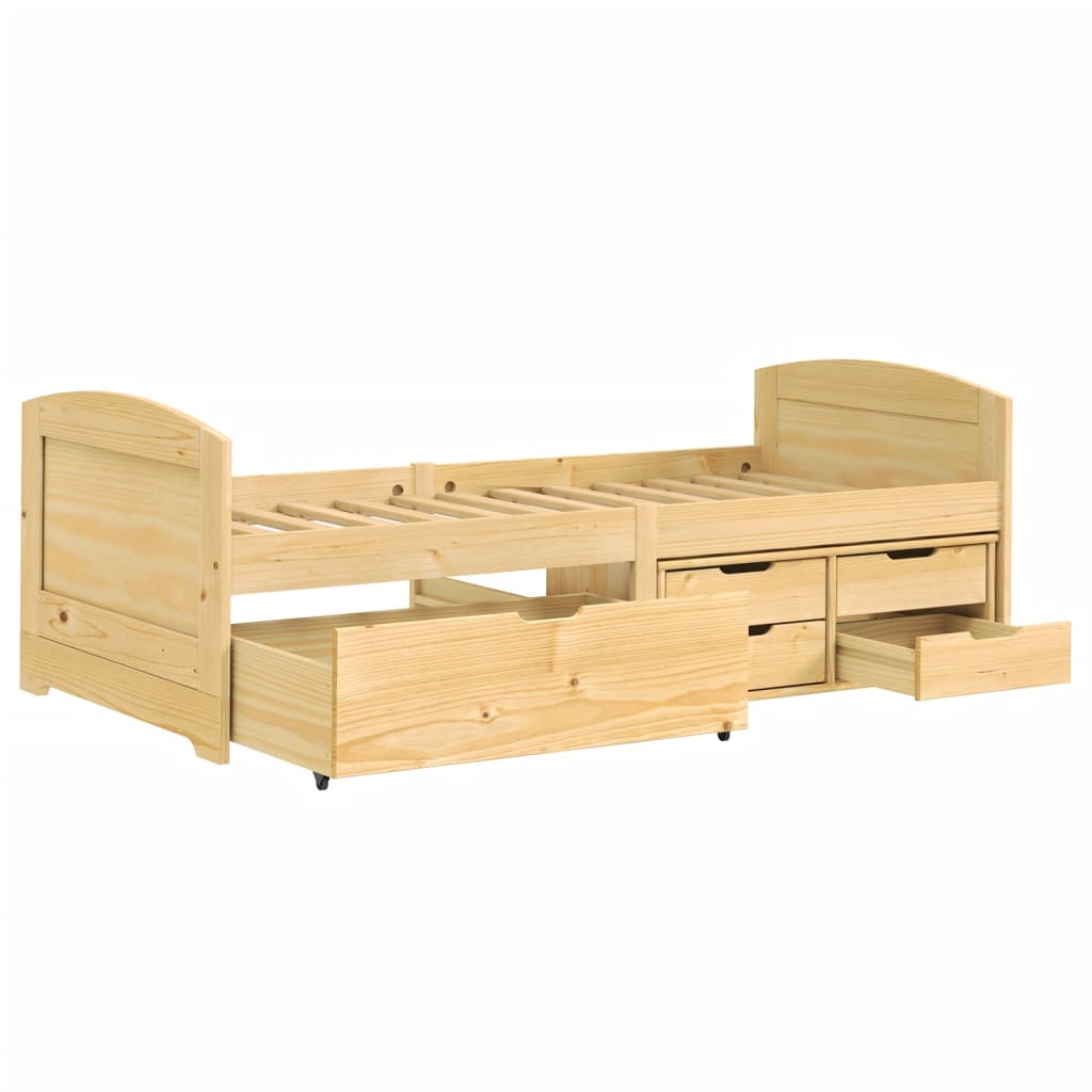 Day Bed with 5 Drawers IRUN 90x200 cm Solid Wood Pine