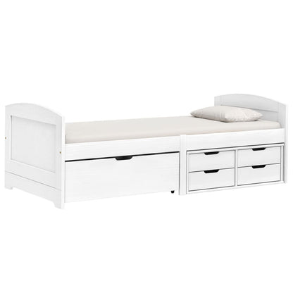 Day Bed with 5 Drawers IRUN White 90x200 cm Solid Wood Pine