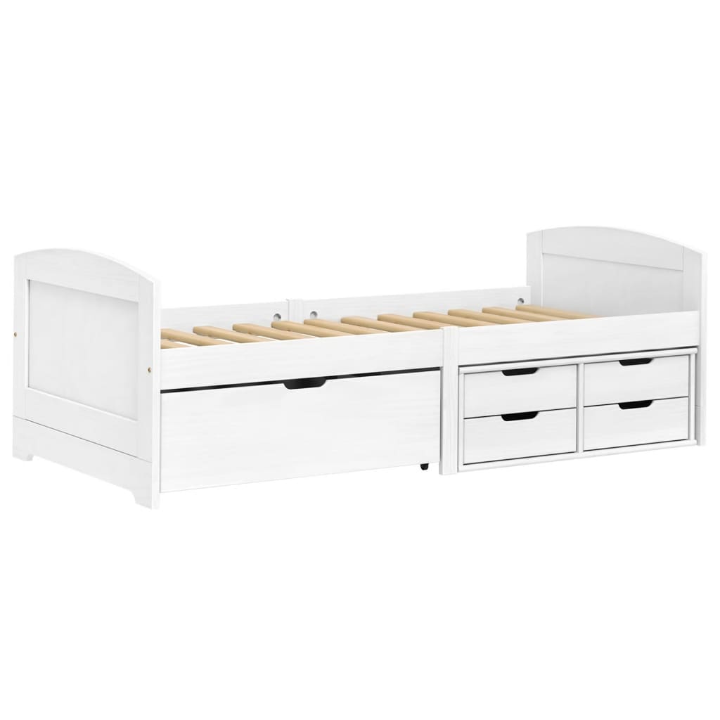 Day Bed with 5 Drawers IRUN White 90x200 cm Solid Wood Pine