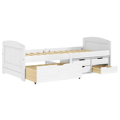 Day Bed with 5 Drawers IRUN White 90x200 cm Solid Wood Pine