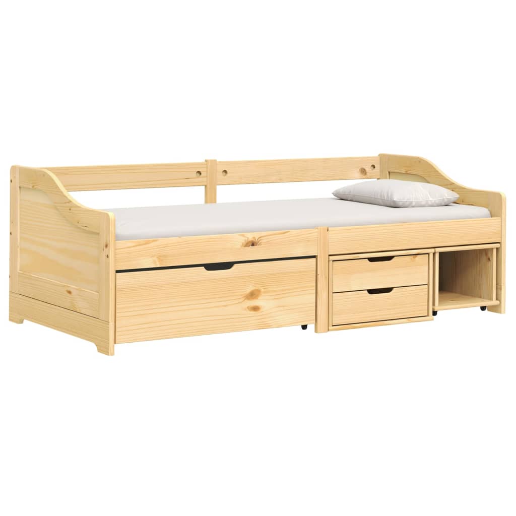 Day Bed with 3 Drawers IRUN 90x200 cm Solid Wood Pine