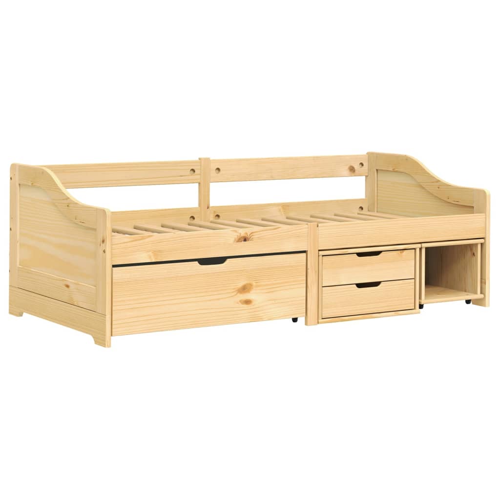 Day Bed with 3 Drawers IRUN 90x200 cm Solid Wood Pine