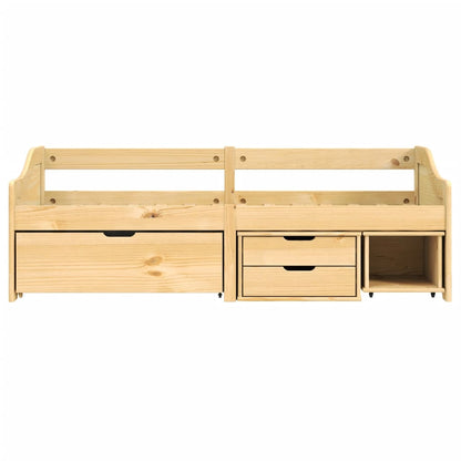 Day Bed with 3 Drawers IRUN 90x200 cm Solid Wood Pine