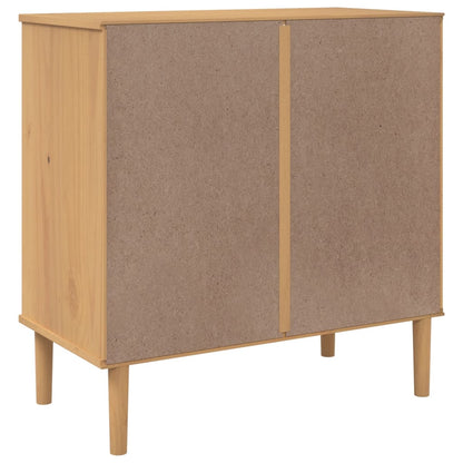 Sideboard SENJA Rattan Look Brown 80x40x80 cm Solid Wood Pine