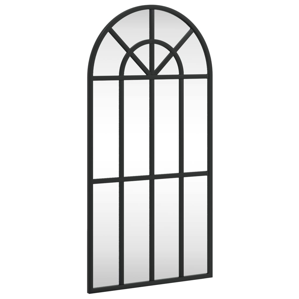 Wall Mirror Black 30x60 cm Arch Iron