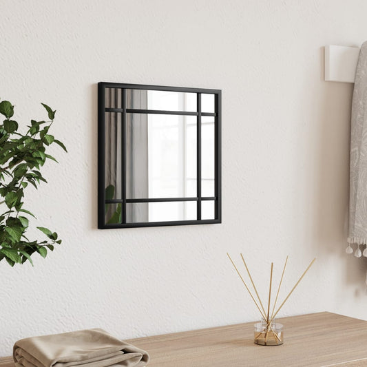 Wall Mirror Black 30x30 cm Square Iron