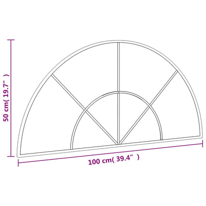 Wall Mirror Black 100x50 cm Arch Iron