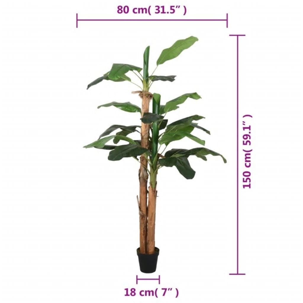 Artificial Banana Tree 18 Leaves 150 cm Green