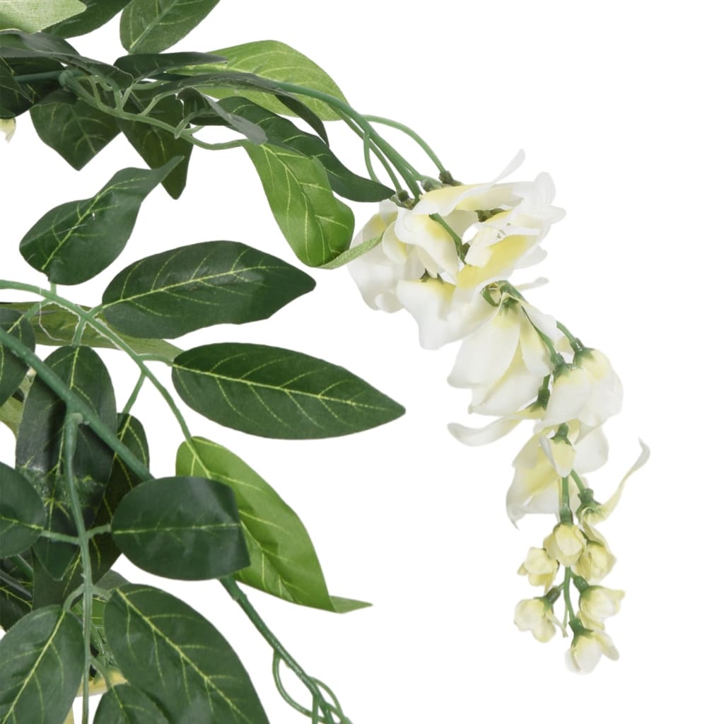 Artificial Wisteria Tree 840 Leaves 120 cm Green and White