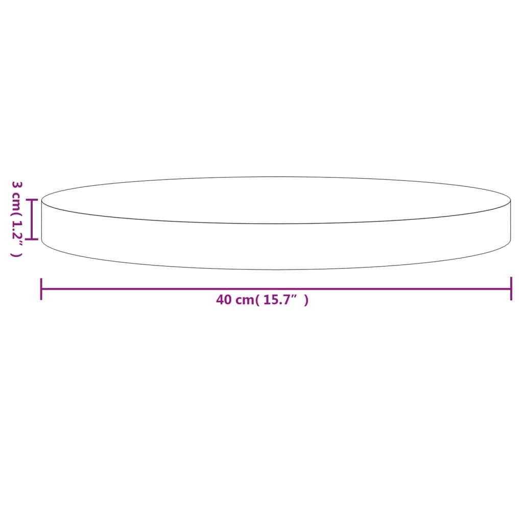 Table Top Round Ø40x3 cm Solid Wood Pine