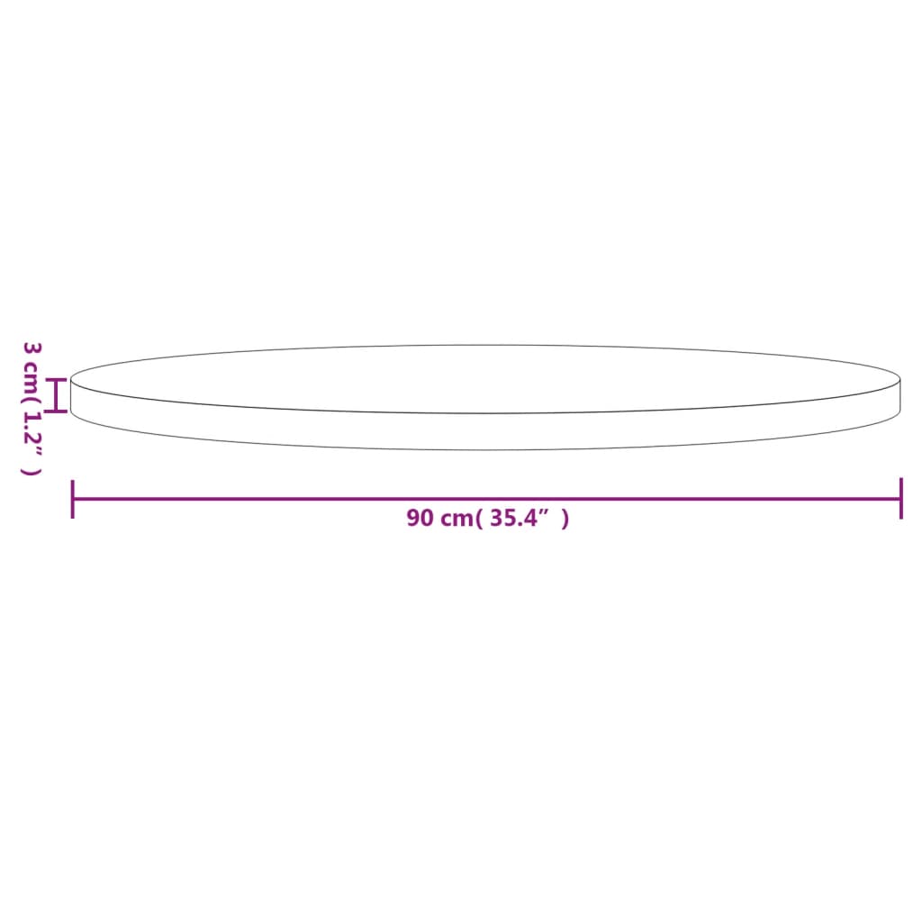 Table Top Round Ø90x3 cm Solid Wood Pine