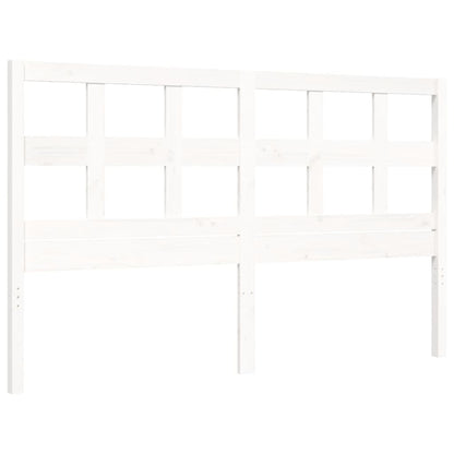 Bed Frame without Mattress White King Size Solid Wood