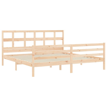 Bed Frame with Headboard Super King Size Solid Wood