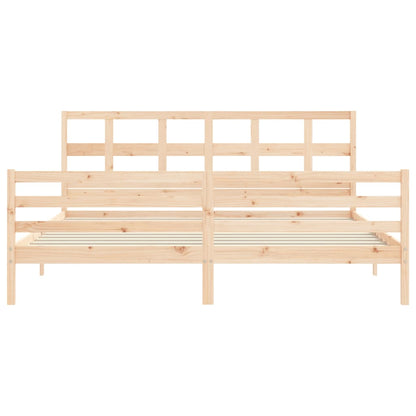 Bed Frame with Headboard Super King Size Solid Wood