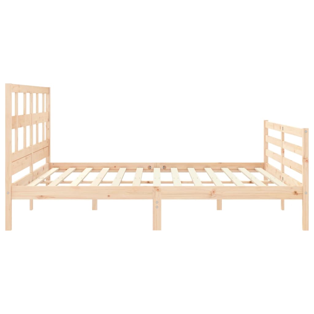 Bed Frame with Headboard Super King Size Solid Wood