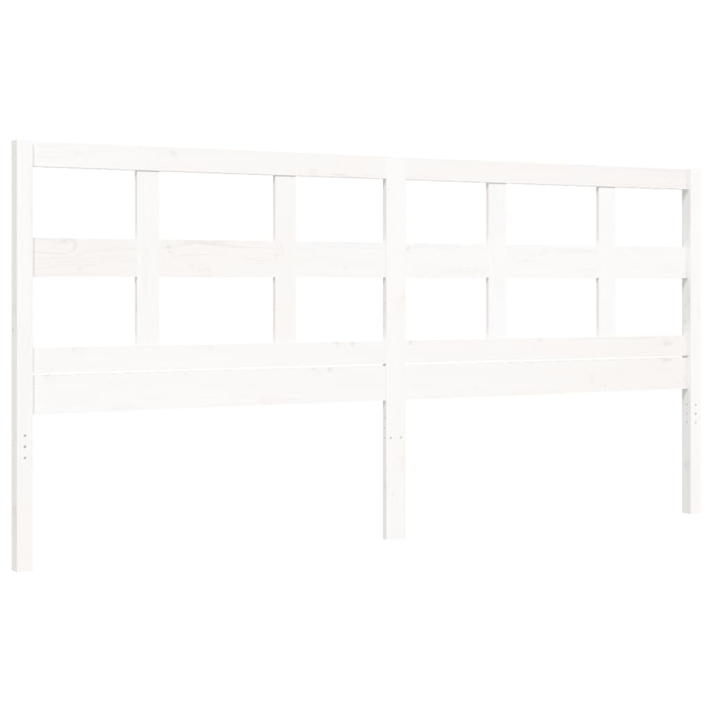 Bed Frame without Mattress White Super King Size Solid Wood