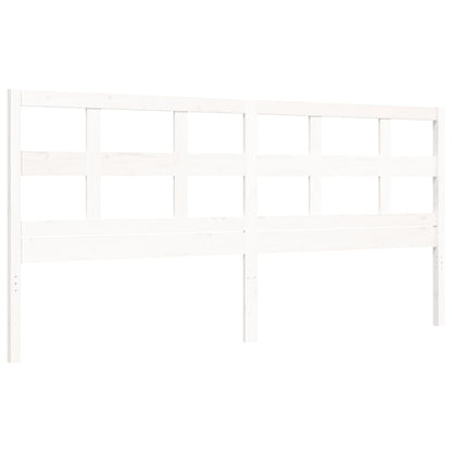 Bed Frame without Mattress White Super King Size Solid Wood