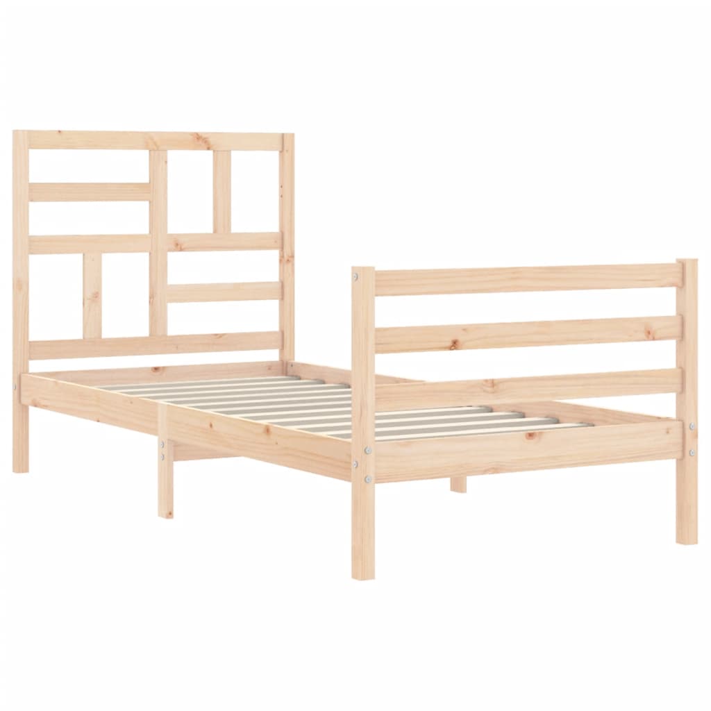 Bed Frame without Mattress Single Solid Wood