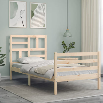 Bed Frame without Mattress Single Solid Wood