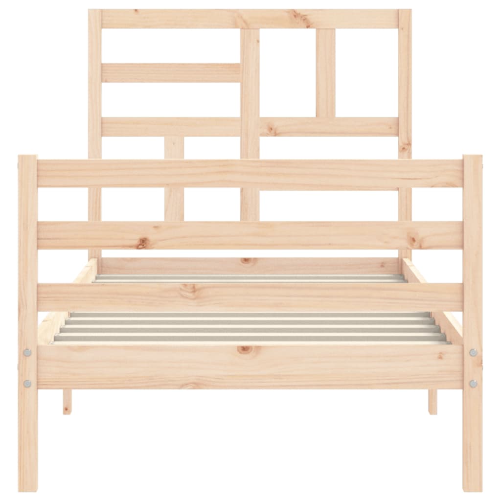 Bed Frame without Mattress Single Solid Wood