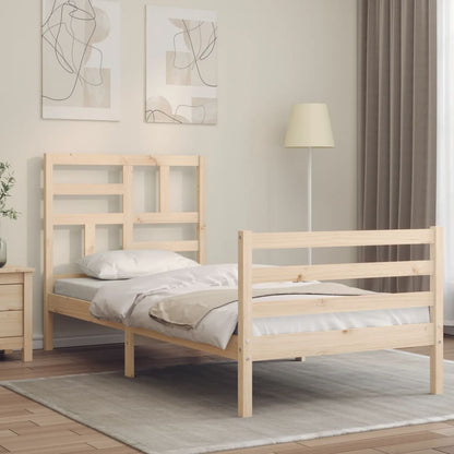 Bed Frame without Mattress Single Solid Wood