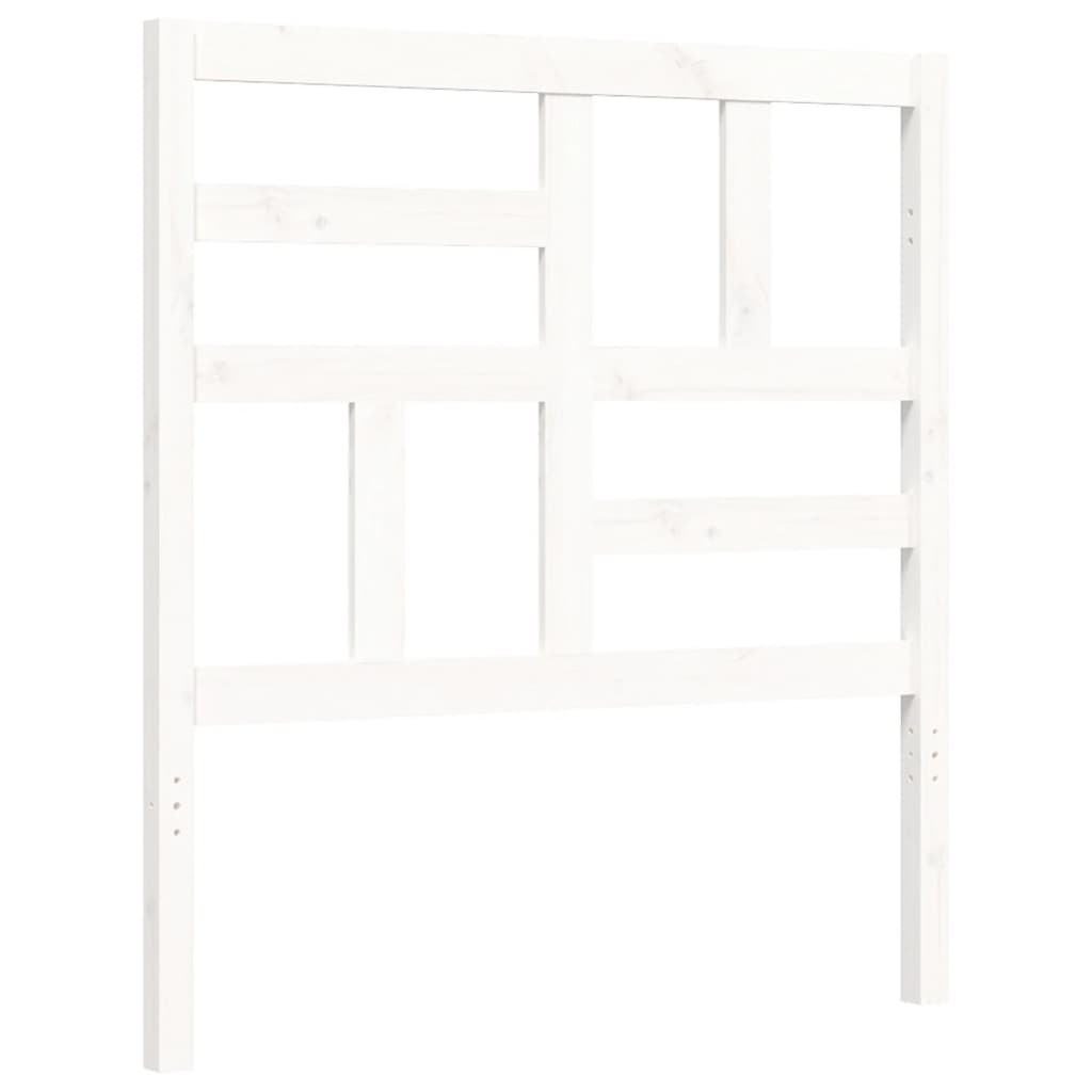 Bed Frame with Headboard White Single Solid Wood