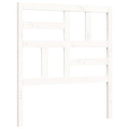 Bed Frame with Headboard White Single Solid Wood