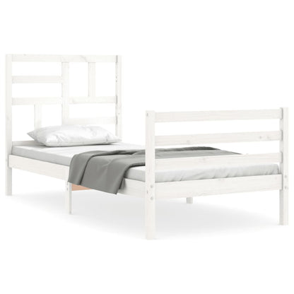 Bed Frame without Mattress White 100x200 cm Solid Wood