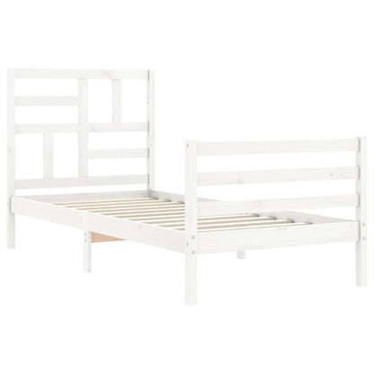 Bed Frame without Mattress White 100x200 cm Solid Wood