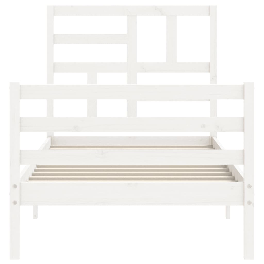 Bed Frame without Mattress White 100x200 cm Solid Wood