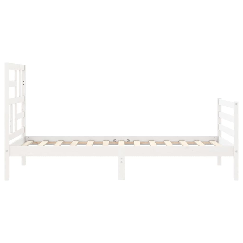 Bed Frame without Mattress White 100x200 cm Solid Wood