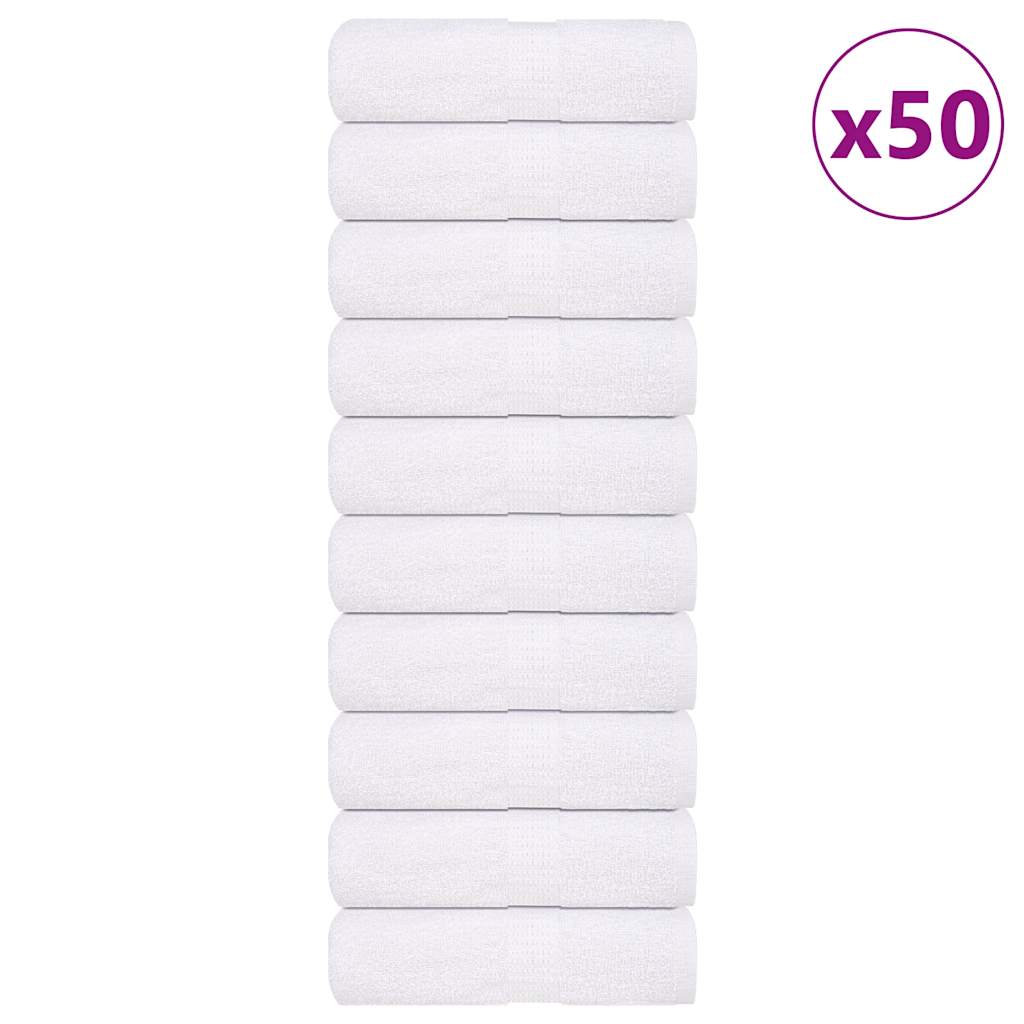 Guest Towels 50 pcs White 30x50 cm 360 gsm 100% Cotton