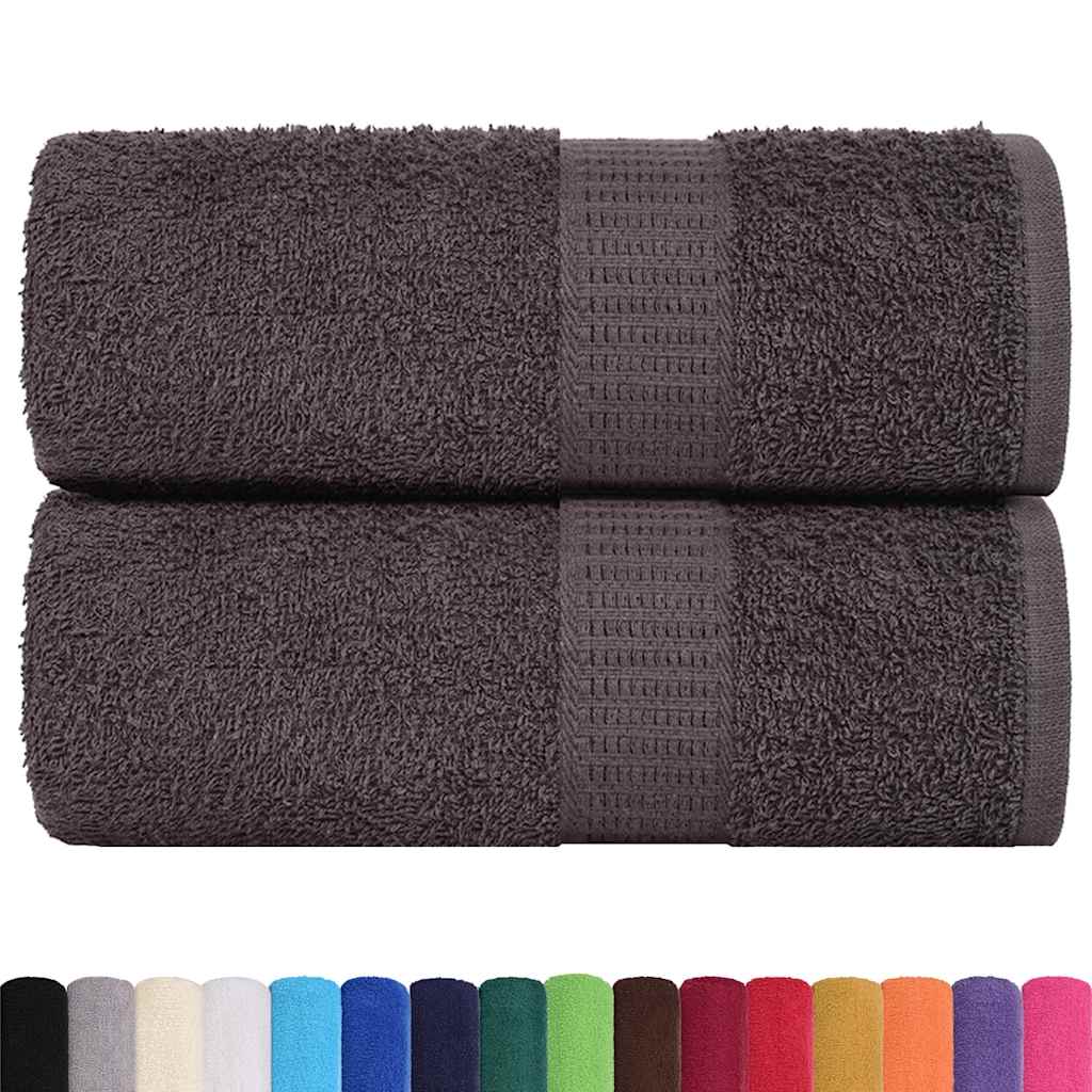 Guest Towels 2 pcs Anthracite 30x50 cm 360 gsm 100% Cotton