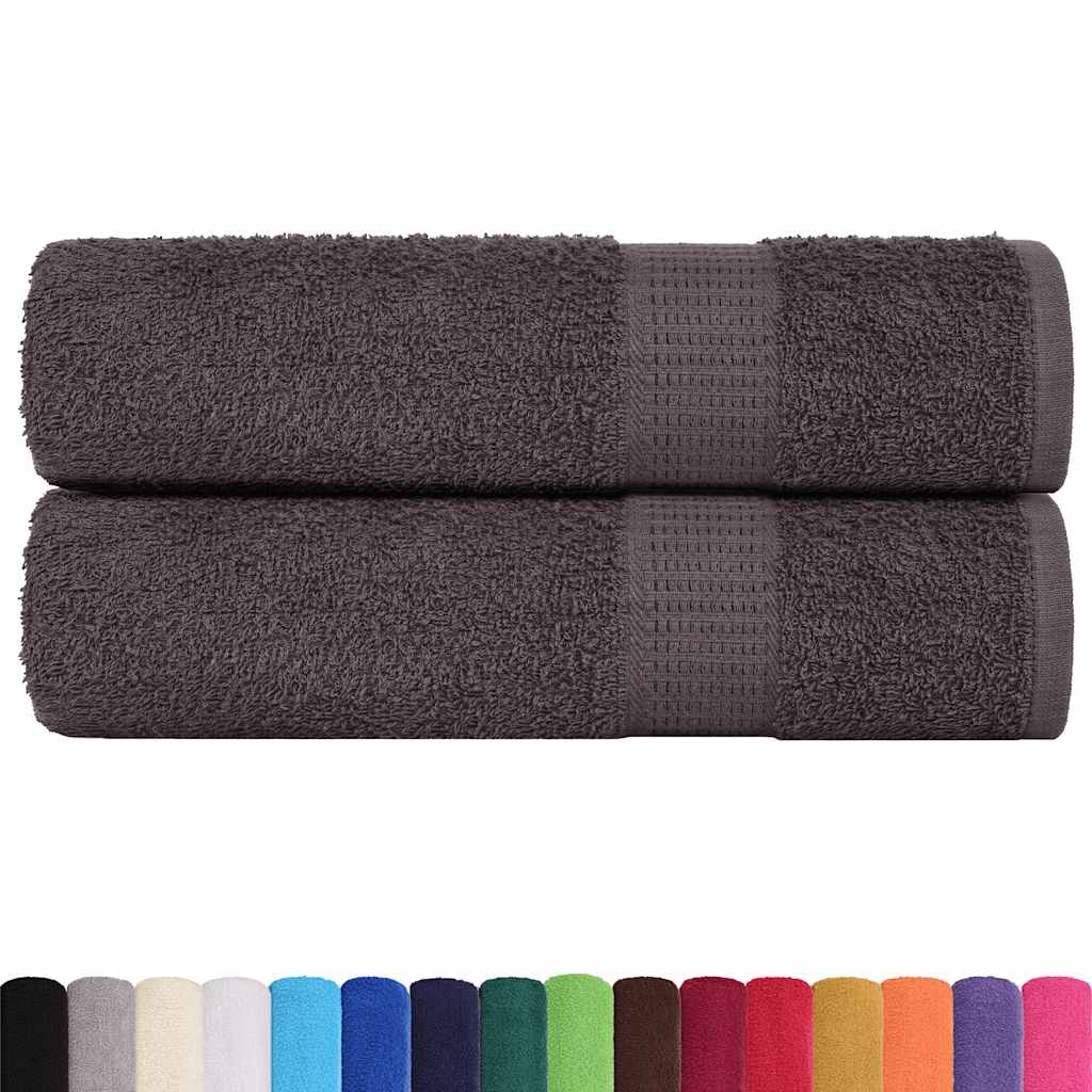 Hand Towels 2 pcs Anthracite 50x100 cm 360 gsm 100% Cotton