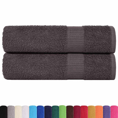 Hand Towels 2 pcs Anthracite 50x100 cm 360 gsm 100% Cotton