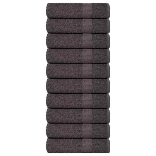 Hand Towels 10 pcs Anthracite 50x100 cm 360 gsm 100% Cotton