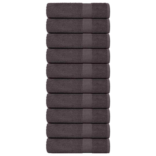 Bath Towels 10 pcs Anthracite 100x150 cm 360 gsm 100% Cotton