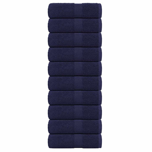 Guest Towels 10 pcs Navy Blue 30x50 cm 360 gsm 100% Cotton