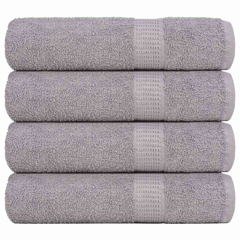 Bath Towels 4 pcs Grey 100x150 cm 360 gsm 100% Cotton