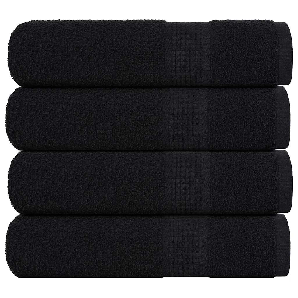 Bath Towels 4 pcs Black 100x150 cm 360 gsm 100% Cotton